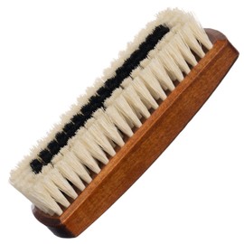 KONEX Dark Wood Lint Brush for Clothes, Cashmere, Handbags - Firm, Compact, Vintage Style - Synthetic Bristles, Beige Wood Handle