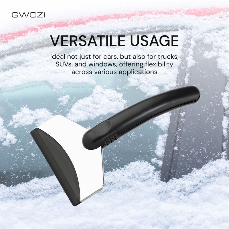 GWOZI Ice Scrapers for Car Windshield - Stainless Steel Scraper
