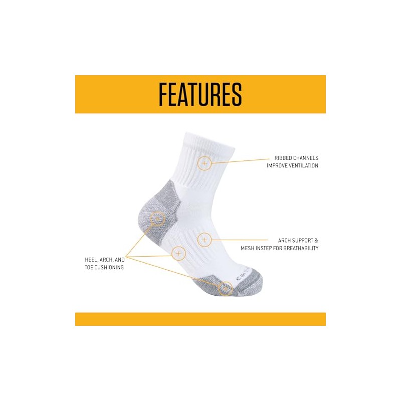 Carhartt Midweight Cotton Blend Quarter Sock 3 Pack Calcetines Hombre