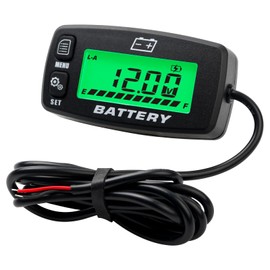 Yooreal DC12/24V 36/48V Battery Capacity Indicator Voltage Gauge Meter,High and Low Voltage Warning,Suitable for Battery Lead Acid LiFePO4 Gel AGM,Works on Golf Cart Forklift RV Motorhome etc