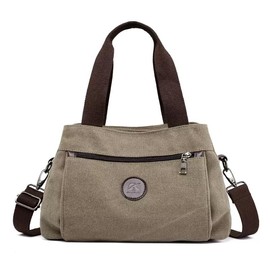 Canvas Hobo Bags for Women Casual Tote Bag Purses and Handbags Multi-Color Striped Crossbody Bags Ladies Top Handle Satchel, Wy02-brown