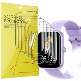 Lamshaw Compatible for PTHTECHUS Kids Smart Fitness Tracker Screen Protector, [6 Pack] Full Coverage TPU Clear Film Compatible for PTHTECHUS S80, S80 Pro 1.83 Inches Smart Fitness Tracker (6 Pack)