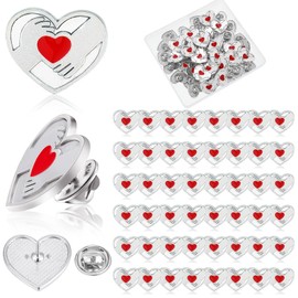 Yinkin 50 Pcs Heart Pin Bulk Two Hands Heart Enamel Lapel Pin