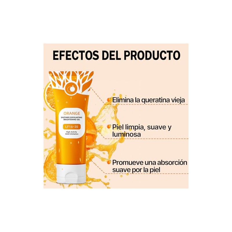2PCS Orange Exfoliating Gel,Exfoliante Facial, Orange Exfoliating Gel Scrub