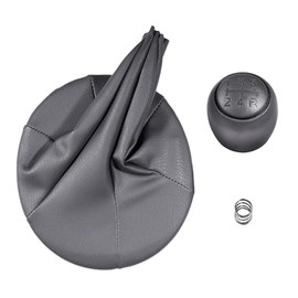cantondz 5-Speed Gear Knob with Gear Stick Gaiter Grey Car Gear Knob Gaiter Set Compatible with Fiat Panda (2) 169 2003-2011