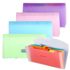 Expanding Ticket Folders, 5 Pack Expanding File Folder, A6 Size 13 Pockets Portable Accordion Folder Expanding File Organisers Expandable File Rainbow Document Organiser