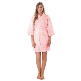 Turquaz Lightweight Short Robes For Women Waffle Kimono Bathrobe - Soft, Fast-Drying, Long-Lasting Cotton Blend