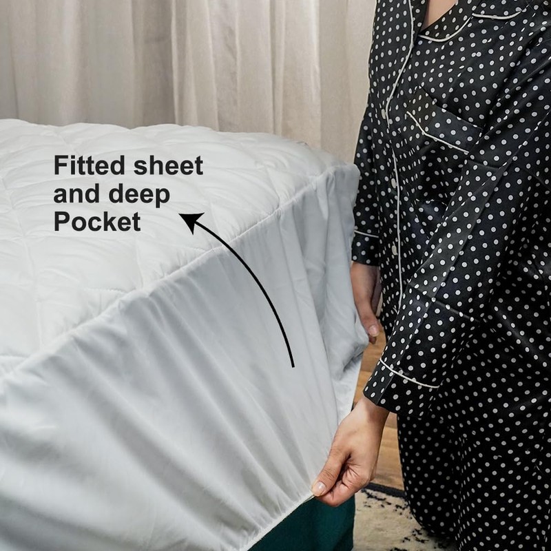 4AS Quilted Waterproof Mattress Protector - Hypoallergenic & Breathable Mattress
