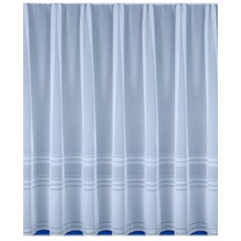 Hudson White Voile Net Curtain with Fine Stripes - Two Metre Width (Drop 137cm (54”)) - Sheer Semi Transparent Slot Top Privacy Drapes