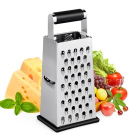 VMUTGA Square Grater, Cheese Grater, Stainless Steel, Hand Grater, Slicer, Chopper - 4 Grating Surfaces, Kitchen Grater, Practical Gadgets for the Kitchen