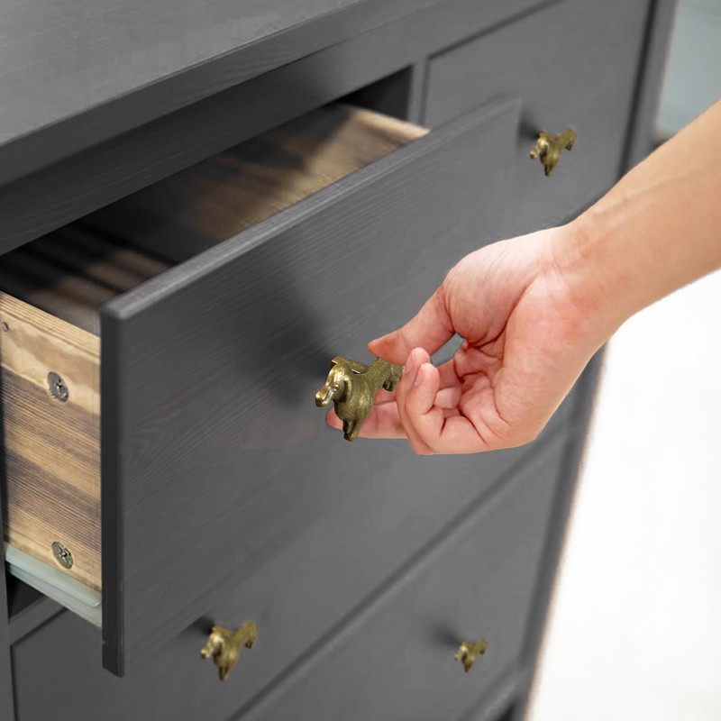 Adorable Dachshund Dog Cabinet Knobs, 6Pcs Bronze Puppy Single Hole