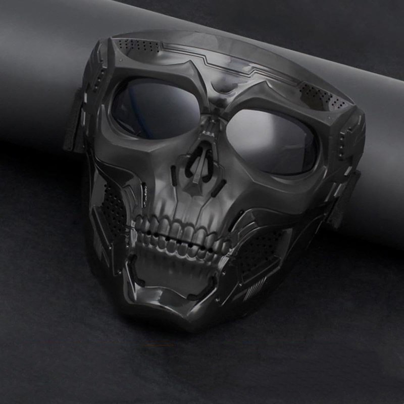Wokyo Skull Riding Goggles Glasses, Detachable Adjustable Motorcycle Goggle Face