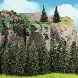 Evemodel S0808 30 Pieces 8 cm Deep Green Pine Model Railway Layout Decoration Track H0