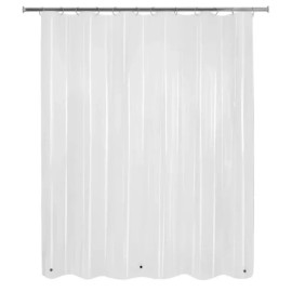 Mainstays Clear Shower Curtain Liner Anti-Bacterial PEVA 70x71 Water Repellent Mainstays