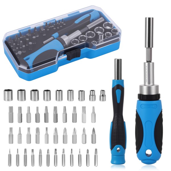 44 in 1 Ratchet Screwdriver Bit Set - Mini Sockets,
