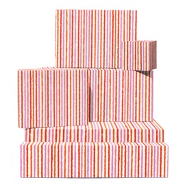 Striped Wrapping Paper For Women - 6 Sheets Of Gift Wrap - White Pink And Red Stripes Pattern - Birthday Anniversary Valentine's Day All Occasion - Recyclable - By Central 23