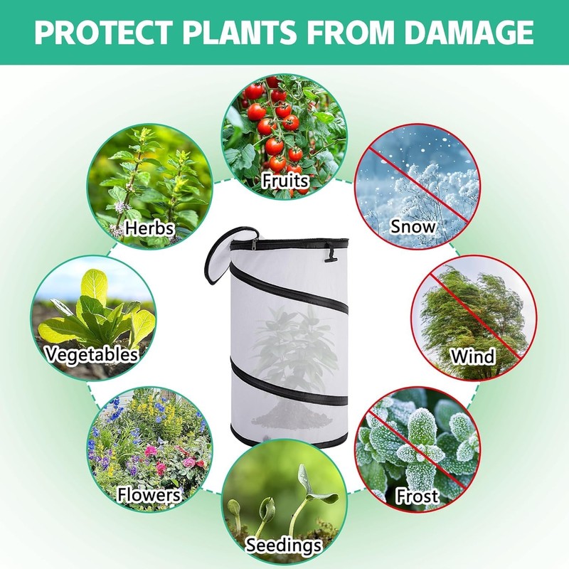 3 Pcs Pop Up Winter Frost Plant Cover, Garden Plants