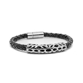 Equilibrium Mens Filigree Leather Bracelet One Only