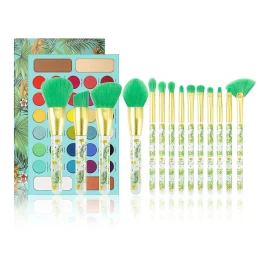 Colors Brochas De Maquillaje Tropicales + Paletas De Sombra