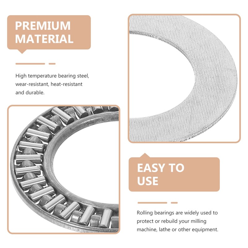 TEHAUX Thrust Needle Roller Bearings 4 Sets Axial Roller Washer