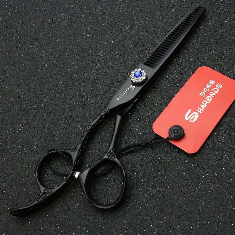 6 Inch Professional Left Hand Hair Scissors Dress Exquisite Patterned Hair