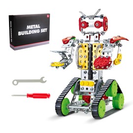 Bearbao STEM Metal Model Robot Building Kit – 262 PCS Assembly Robot Model Kit with Tools & Manual for Kids Ages 12 and Up, DIY Assembly Robots Toy for Boys Girls, Great Gift for Kids Adults