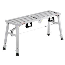VEVOR Work Platform, 39"x 12" Portable Scaffolding Platform, Folding Steel Step Ladder Adjustable Height 19.7"-29.1", 400 lbs Load Capacity, Non-Slip Drywall Painting Stool for Cleaning &Washing