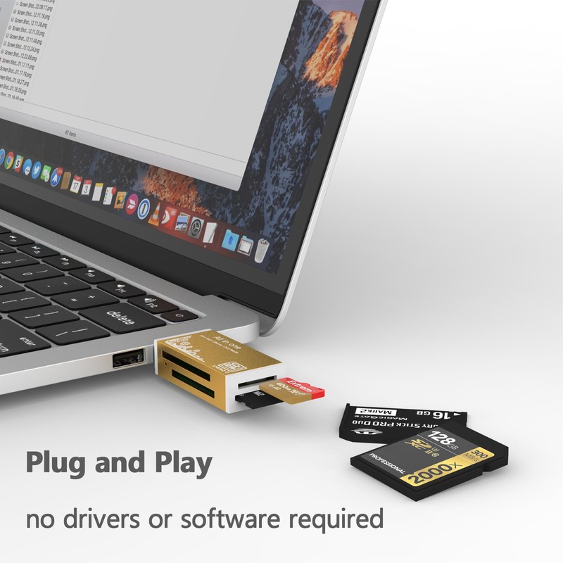 Micro SD Card Reader, 4-in-1 SD Card Reader to USB