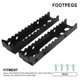 Wacece ATV Foot Pegs Pedal Rest Non-slip Footpegs Steel for Recon 250 TRX250TE TRX250TM 2005-2009 2011-2014 2016-2024 Rancher 350 TRX350FM TRX350TM 2004-2006 Black, 50610-HN5-M40