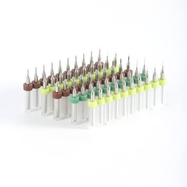 Yunguui 50pcs Micro Twist Drill Bits 0.1-0.5mm PCB Drill Bit Set CNC Engraving for Model Making/Wood/Plastic/Circuit Board