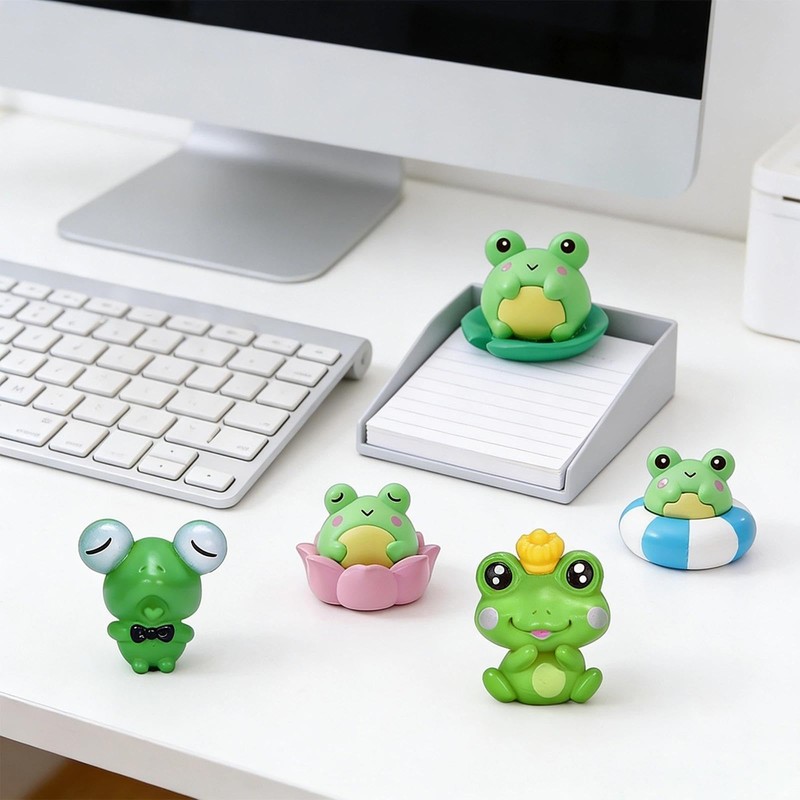 14Pcs Funny Tiny Frog Figurines, Mini Frogs Decor, Desk Shelf