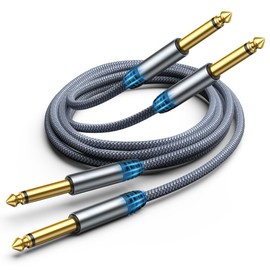 Highwings 1/4 Inch Guitar Instrument Cable 6.6FT 2-Pack, 6.35mm (1/4) TS to 6.35mm (1/4) TS Audio Cable Male to Male Straight-to-Straight for Electric Guitar, bass Guitar, Electric Mandolin