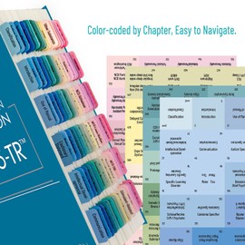 DSM 5 TR Tabs, Index for DSM-5-TR Diagnostic and Statistical Manual of Mental Disorders, 94 Pcs Laminated and Color Coded DSM V TR Tabs and 18 Pcs Pastel Blank Tab Sticker