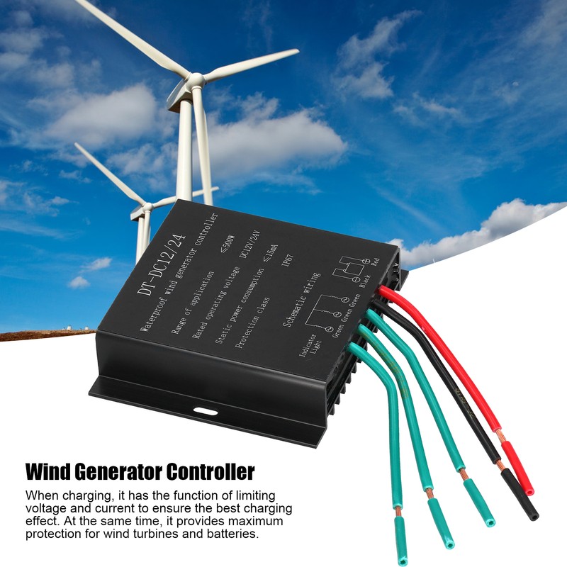 FO5-12/24V 500W Wind Turbine Generator Controller Waterproof Battery Charging Regulator