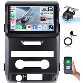 4Core + 64G ROM Android 13 Upgrade Car Radio for Ford F150 2009-2012: 9 inch 1280 * 800 IPS HD Touchscreen Stereo Wireless Carplay Android Auto Backup Camera 5G WiFi GPS Navigation Bluetooth FM