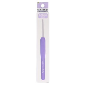 Tulip Etimo Murasaki Crochet Hook, Ergonomic Crochet Hook Made of Aluminium with Soft Handle, Lightweight and with Smooth Tip for All Yarn Types, Purple Handle, 3.75 mm, Pack of 1