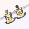 Beaded New Year Earrings for Women Happy New Year Hat