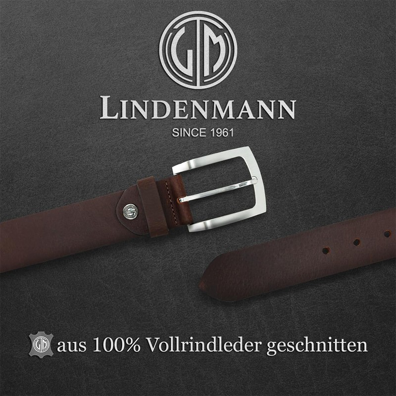 LINDENMANN Leather Belt Men/Men's Belt, Full Cowhide Leather Belt, XXL,