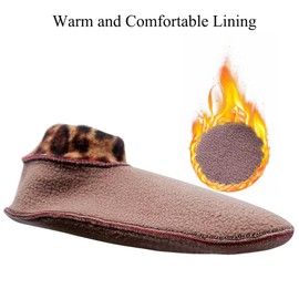 Indoor Non-slip Thermal Socks with Grips Men Ladies Leopard Floor Socks Double Layer Fleece Thickened Non-falling Yoga Dance Pilates Socks Warm Slipper Socks Autumn Winter Socks Floor Bed Socks Unisex