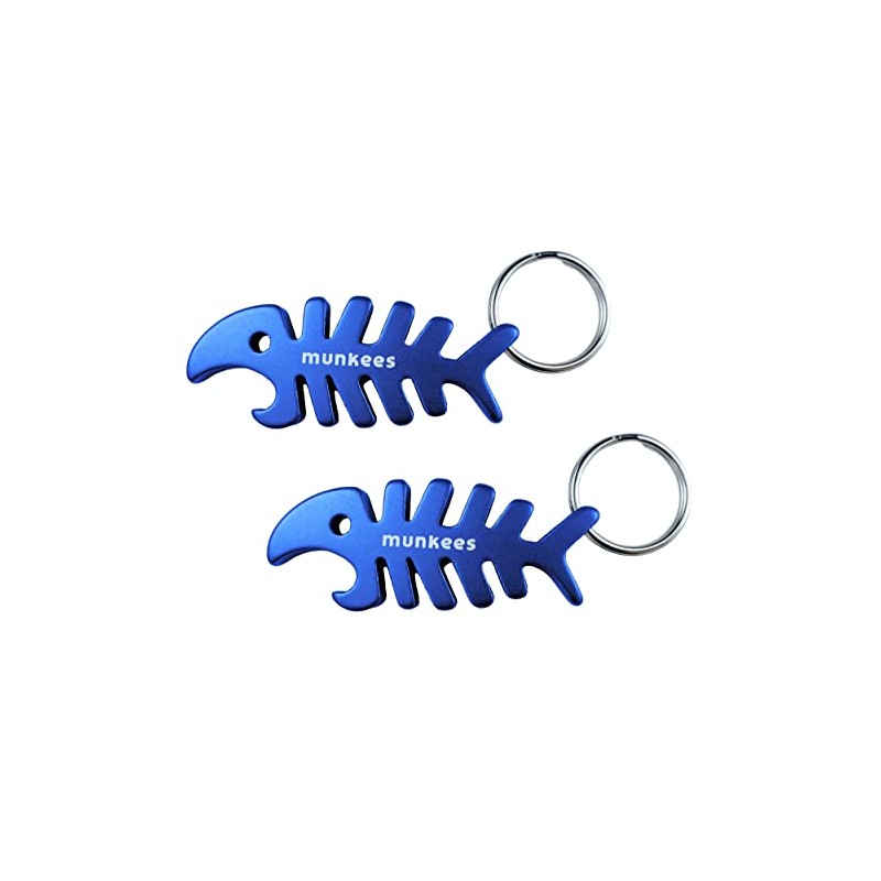 munkees 2 x Key Chain Fish Pendant Figurine Bottle Opener