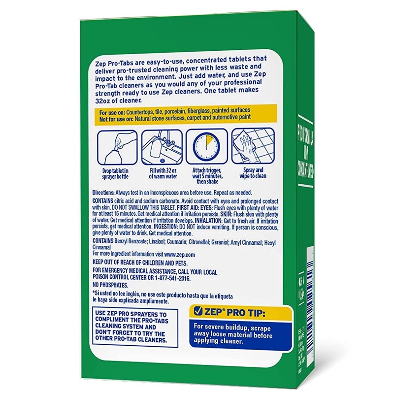Zep PRO-TABS All Purpose Cleaner Dissolvable Tablets - 4 Tablets
