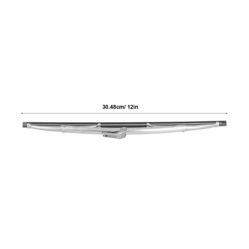 12in/30.48cm Front Windshield Wiper Blades Stainless Steel Polished Silver Universal