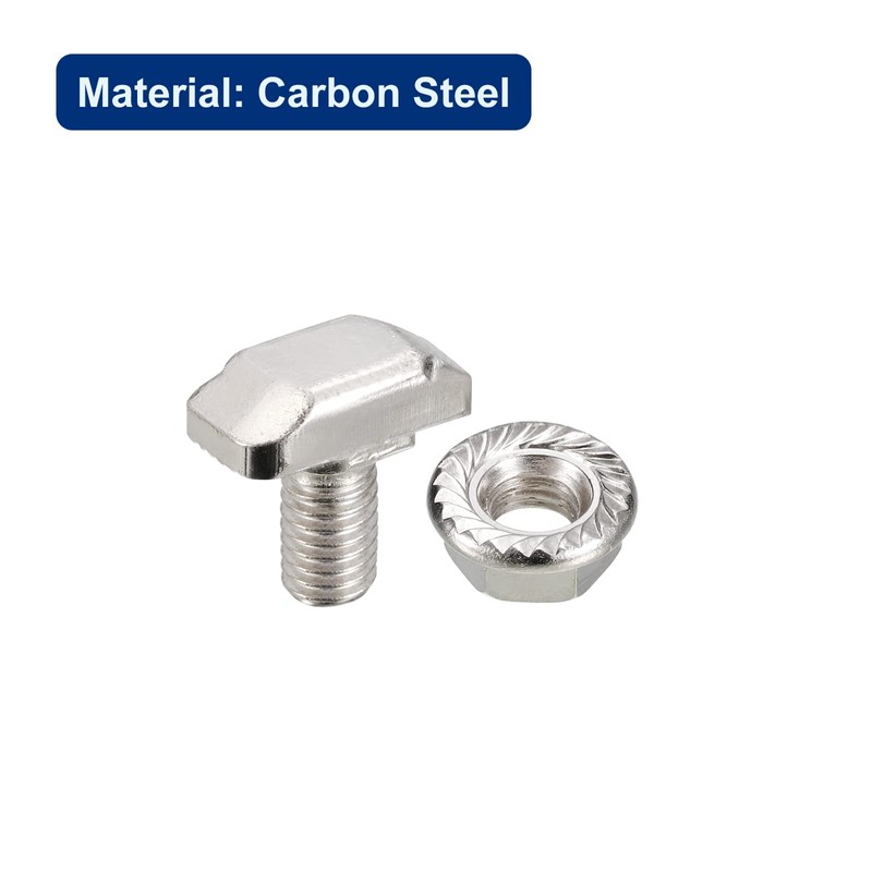 sourcing map M6x12mm T Slot Drop-in Bolt and M6 Hexagon