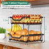 OKZEST 2-Tier Fruit Basket for Kitchen Counter with Banana Hangers,