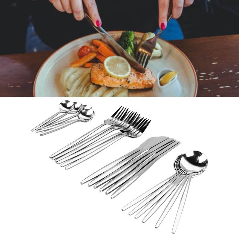 Cutlery Set Stainless Steel with 6 Dessert Spoon 6 Spoon