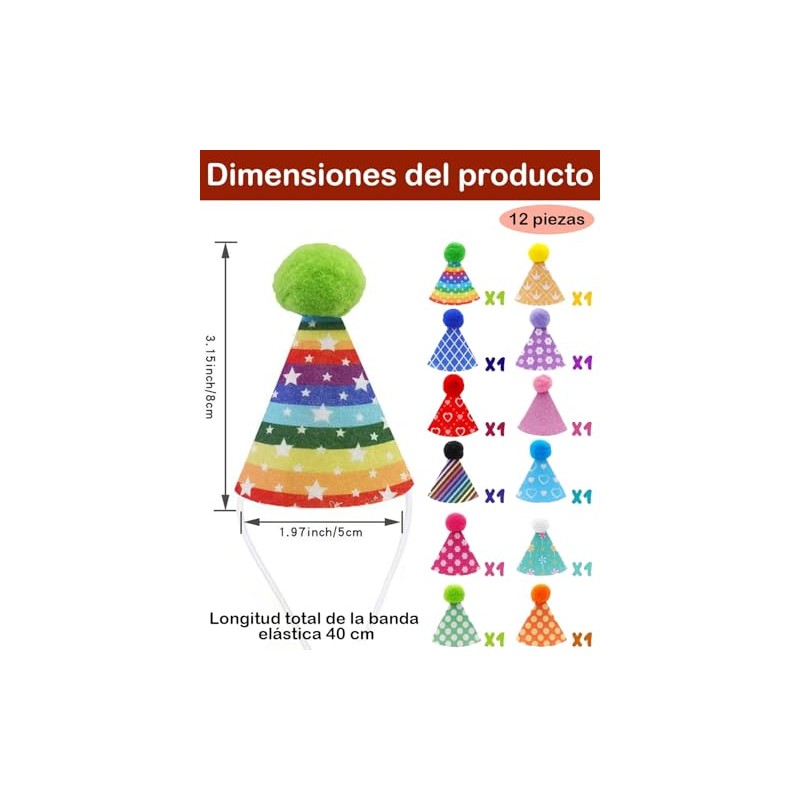 12 Gorros De Cumpleaños, Fiesta Temática, Cumpleaños Perro, Celebración Familiar,