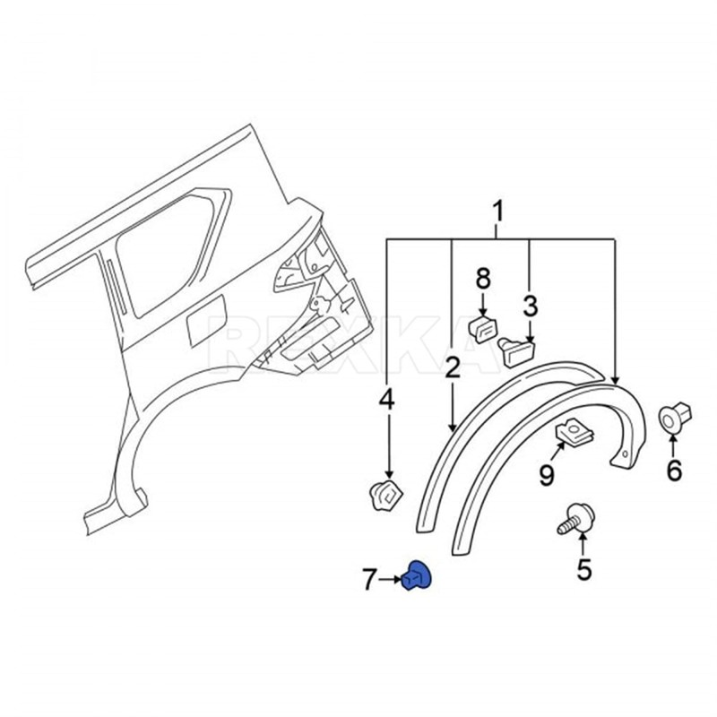Rexka 20pcs Fender Liner Flare Retainer Nut Screw Grommet for