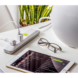 Power Strip Surge Protector with 4 Outlets Heavy Duty 6 ft Extension Cord for Home and Office by Easylife Tech, White