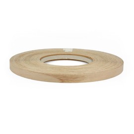 Furndiy Red Oak 3/4" x 250' Roll Pre-Glued Wood Veneer Edge Banding, Iron on Edge Band, Hot Melt Adhesive, Wood Edge Tape, Veneer Edging for Easy Furniture Restoration, Smooth Surface, Based in USA