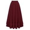 Renaissance Skirt Women Ren Faire Medieval A Line Ruffle Wine